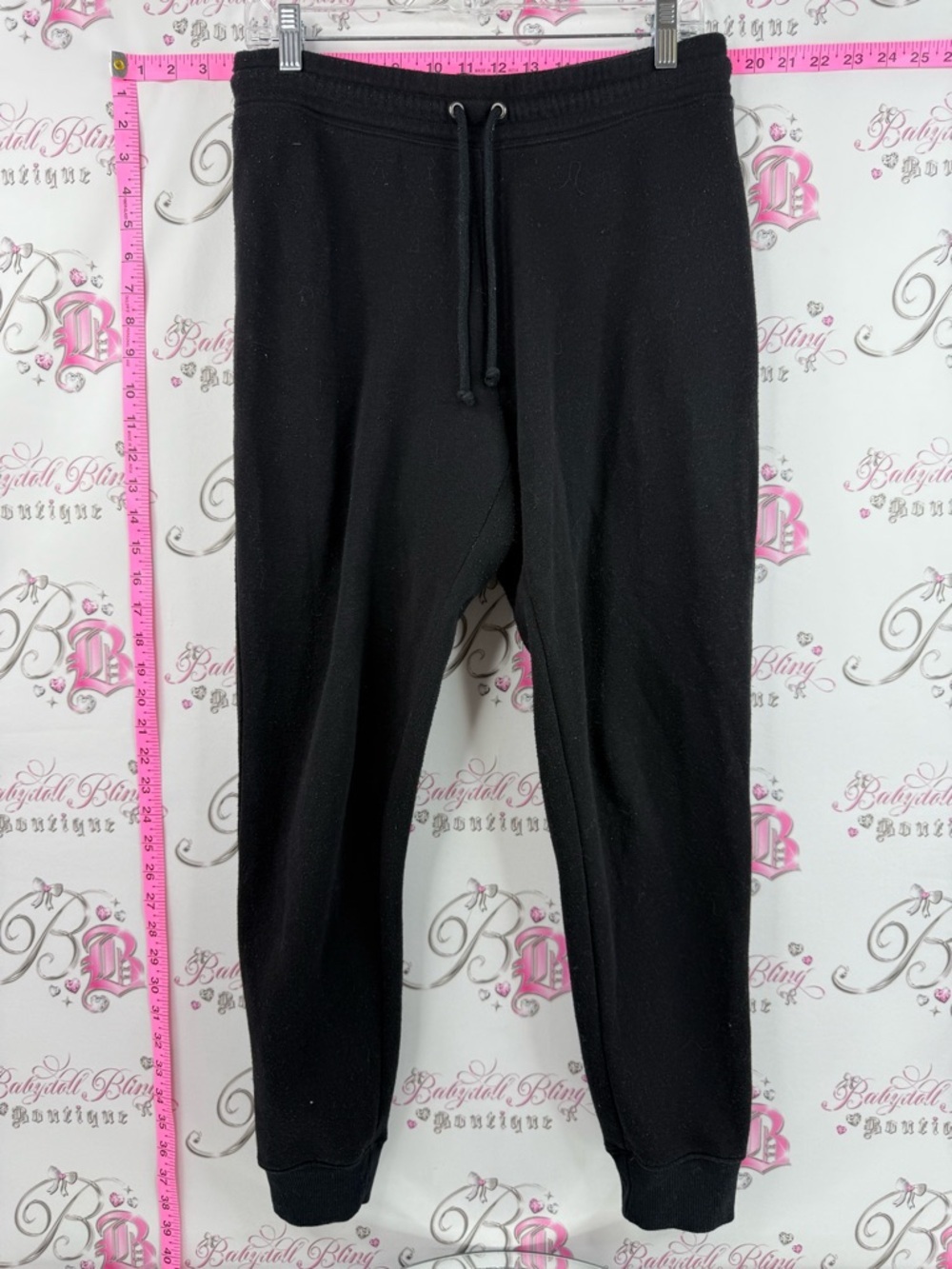 George Drawstring Jogger Track Pants Black lounge wear cozy comfortable cuffed
